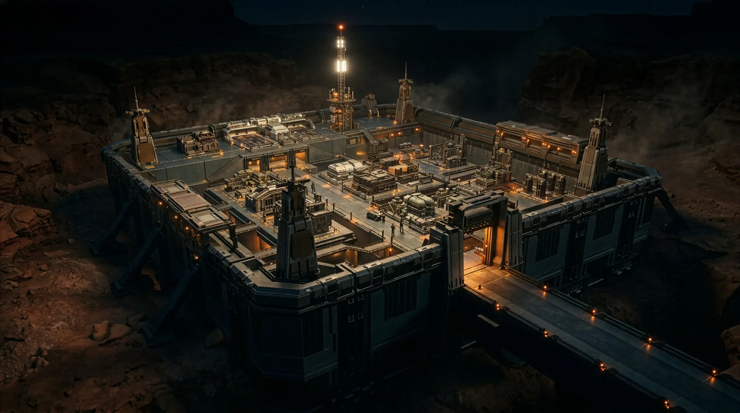 Colony: Survival key art showing a sci-fi settlement on war-torn Earth